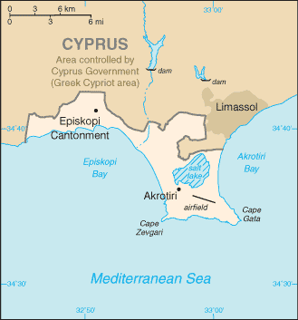 Map of the Western Sovereign Base Area